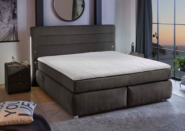 Jockenhöfer Gruppe Boxspringbett Livia, inklusive LED-Beleuchtung, 4x USB-Ladeports, 7-Zonen-TTFK-Matratze