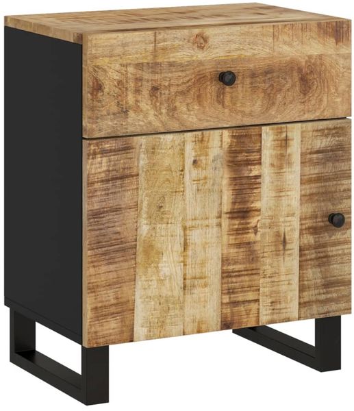 Nachttisch Nachtschrank 50x33x60 cm Massivholz Mango & Holzwerkstoff