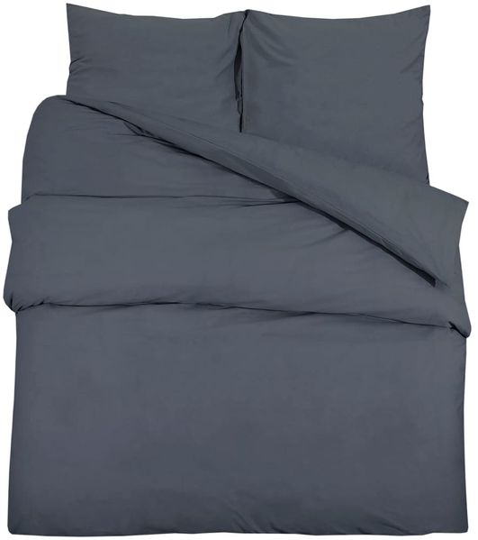 vidaXL Bettwäsche-Set Anthrazit 200x200 cm Leichte Mikrofaser 135935 Bild 2