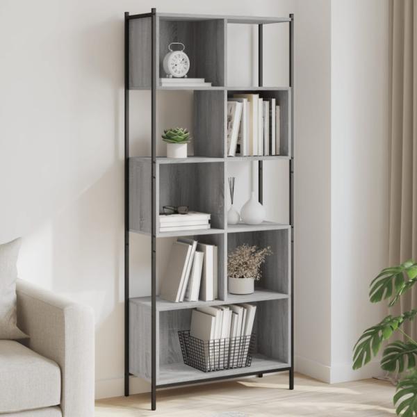 vidaXL Bücherregal Grau Sonoma 72 x 28 x 172 cm Holzwerkstoff 3213655