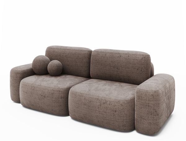 Sofa 2-Sitzer Chenille 259x107x88 grau LEVI