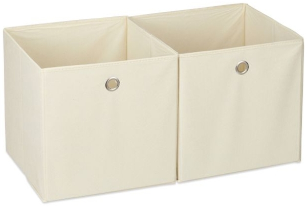 12 x Aufbewahrungsbox Stoff beige