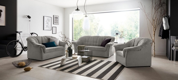 DOMO collection 2-Sitzer Pegnitz für kleine Räume, Breite 155cm, zeitlos, elegante Armlehnen, komfortabel Bild 2