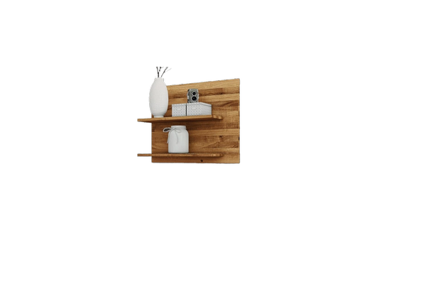 Wandregal Bento aus Wildeiche massiv 75x22x61 cm mit 2 Ablagen