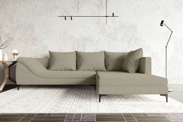 99rooms Loni Ecksofa Webstoff MALMO_NEW Beige Rechts Wohnung