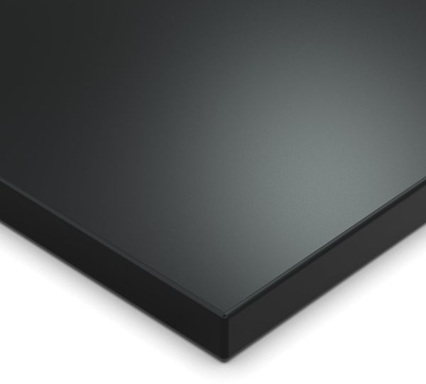 Dekor Spanplatte 19mm Tischplatte schwarz melaminharzbeschichtet mit ABS Kante Umleimer - Größe 80 x 100 cm - Höhe 1,9 cm - Farbe Vulkanschwarz
