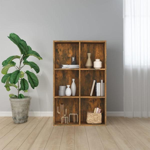 vidaXL Bücherregal/Sideboard Räuchereiche 66x30x98 cm Holzwerkstoff 815294