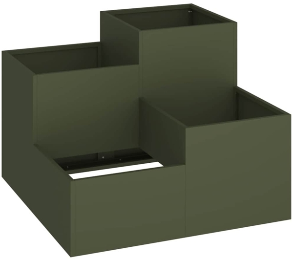 vidaXL Gartenblumentopf Olivgrün 80 x 80 x 60 cm Stahl 865858