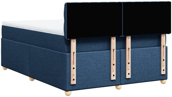 vidaXL Boxspringbett mit Matratze Blau 140x200 cm Stoff 3289016 Bild 8