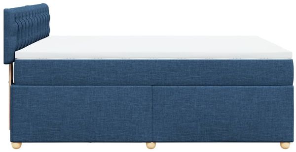 vidaXL Boxspringbett mit Matratze Blau 140x200 cm Stoff 3289016 Bild 7