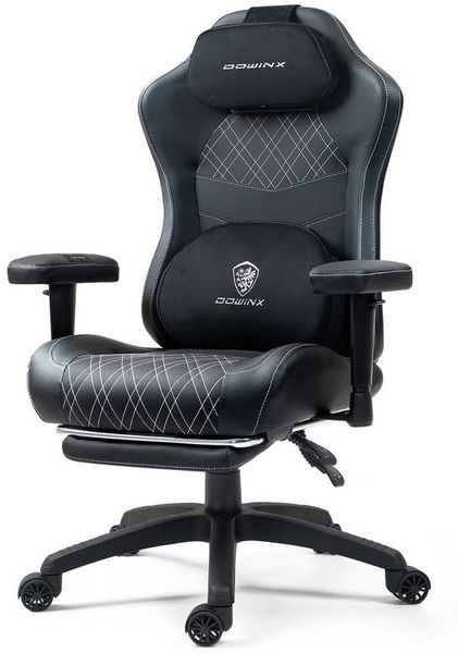 Dowinx Gaming-Stuhl ergonomischer Bürostuhl mit Massage- und Wärmefunktion, atmungsaktivem Taschenfederkissen wie im Sofa