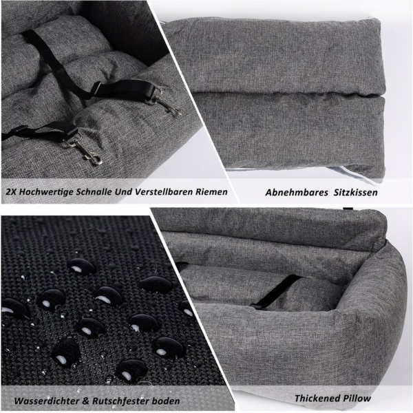 CALIYO Hunde-Autositz 2-in-1 Autositz und Bett für Hunde, Hundesitz, hochwertigem Oxford-Tuch und Polypropylen-Gewebe, geeignet für alle Arten von Autos, multifunktionales Hundebett Bild 3