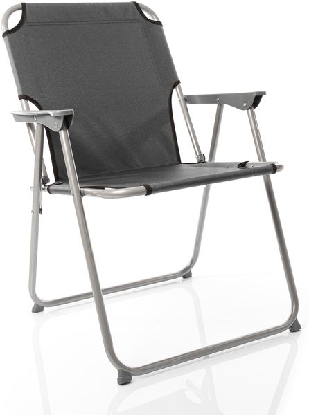 BigDean 6X Klappstuhl Faltstuhl Angelstuhl – Anthrazit/Grau robust klappbar bis 120kg belastbar - klassischer Gartenstuhl für Garten & Camping - Campingstuhl faltbar