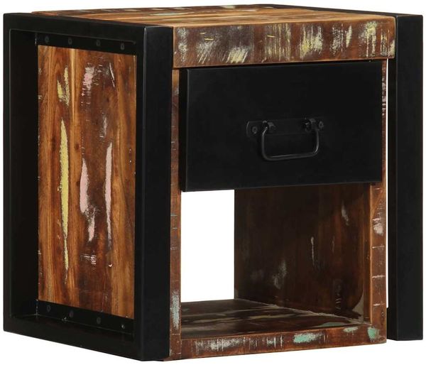 vidaXL Nachttische 2 Stk. Mehrfarbig 40x35x40 cm Altholz Massivholz 4015952 Bild 4