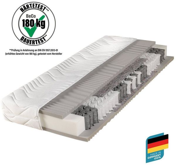 Federkernmatratze Maxima Plus, Beco, 22 cm hoch Größe 90 x 200 cm Härtegrad H4 (100 kg - 140 kg)