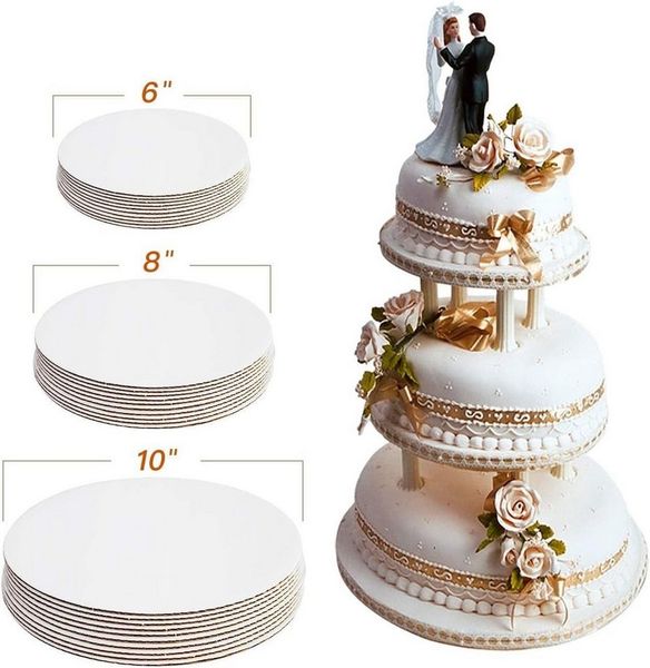 FELIXLEO Kuchenplatte 15 Stück Tortenunterlage Rund 15/20/25cm, Cake Board Weiß, (1-tlg)