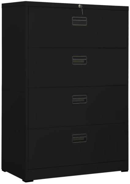 vidaXL Aktenschrank Schwarz 90x46x134 cm Stahl 336296