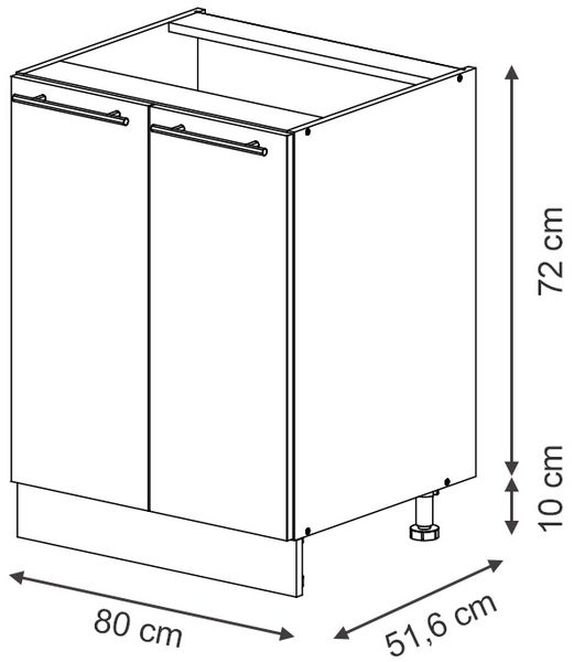 Spülenunterschrank Fame-Line Dunkelblau Hochglanz 80 cm mit Regal, AP Marmor Vicco Bild 2