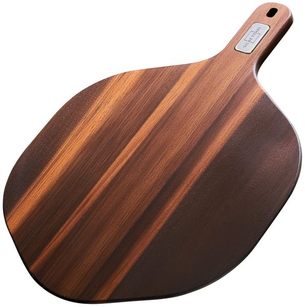 SILBERTHAL Servierbrett & Pizzabrett 30 cm zum Servieren, Schneidbrett aus Akazienholz, Akazienholz, (1-St), 6-Eck-Design für Pizza, Wurst & Käse, Natürlich und Splitterfest