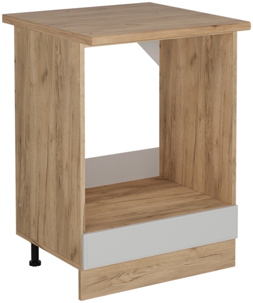 Herdumbauschrank R-Line Weiß Landhaus 60 cm , AP Eiche Vicco