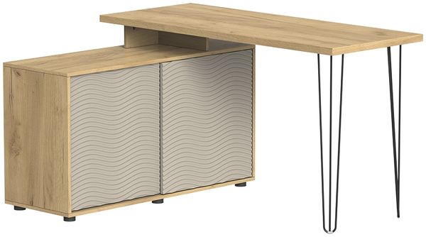 Schreibtisch Notivo Cashmere 135 x 55 cm mit Aktenschrank Vicco