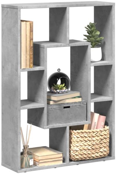 vidaXL Bücherregal Betongrau 63x20x90 cm Holzwerkstoff 858141