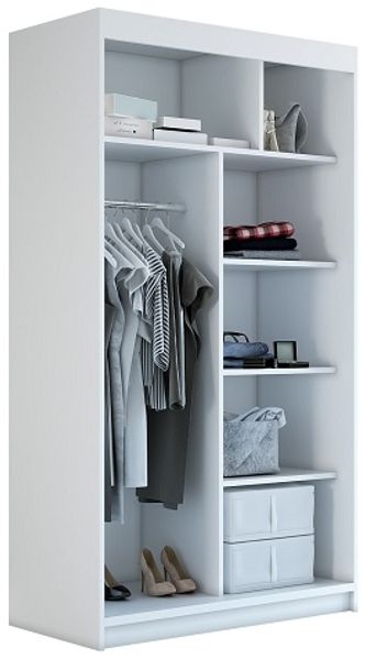 Schwebetürenschrank VIGO 2-türig Schrank 120 cm (mit Spiegel) Farbe: Schwarz, sonoma Bild 3