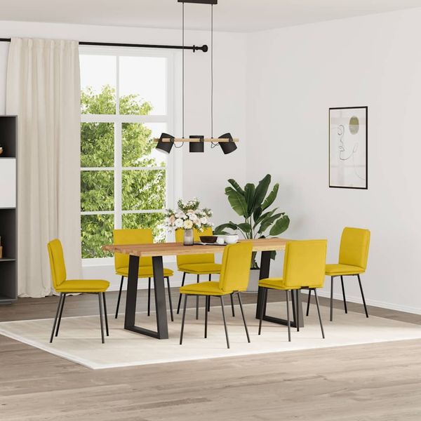 vidaXL Esszimmerstühle 6 Stk. Gelb Samt 3315621