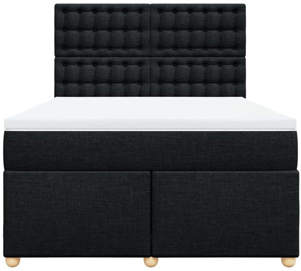 vidaXL Boxspringbett mit Matratze Schwarz 140x200 cm Stoff 3291319 Bild 4
