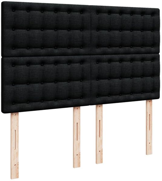 vidaXL Boxspringbett mit Matratze Schwarz 140x200 cm Stoff 3291319 Bild 7