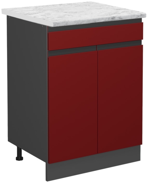 Küchenunterschrank R-Line Rot 60 cm J-ShapeAP Marmor Vicco Bild 1