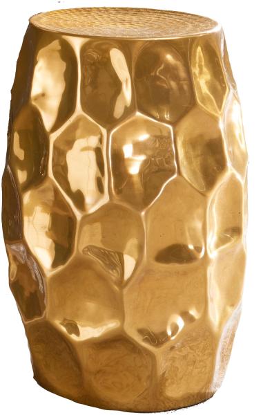 Kadima Design Orientalischer Beistelltisch "Enns": Hammerschlag-Design, Aluminium, pflegeleicht. Gold, 30x30x47 cm