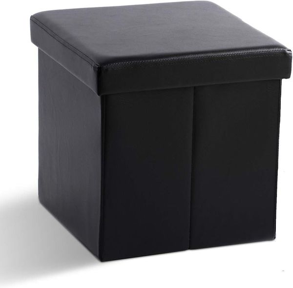 Zedelmaier Sitzbank Sitzbaenk mit Stauraum Sitzhocker Fußbank,Aufbewahrungsbox faltbar (ZD38PVC), Belastbar bis 300 kg, Spielzeugtruhe mit Stauraum, Deckel abnehmbar