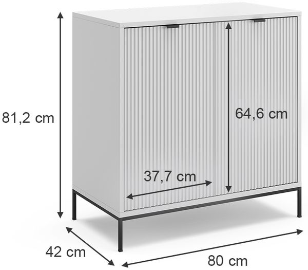 Kommode Eliza Weiß 42 x 81.2 cm mit 2 Türen Vicco Bild 3