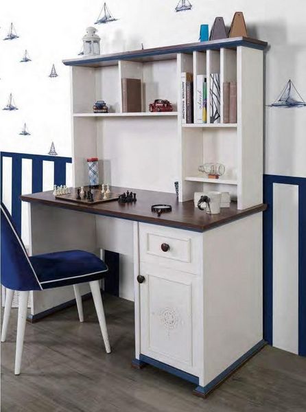 JVmoebel Kinderschreibtisch Moderner Schreibtisch aus Holz mit Regal in Weiß für Teens, Made in Europa