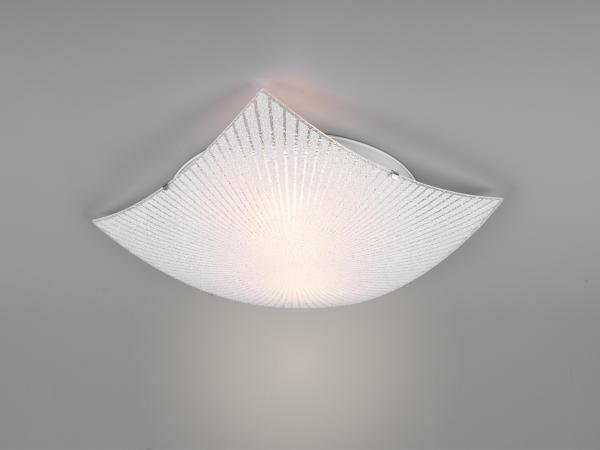 Flache LED Deckenleuchte mit Glas Lampenschirm weiß, 40 x 40cm