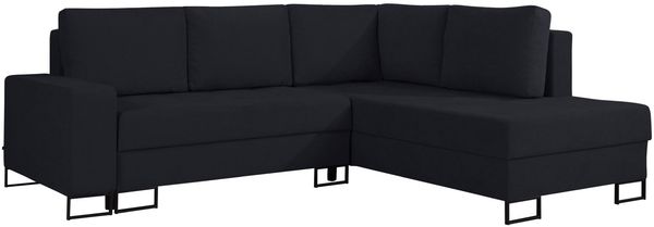 Selsey 'Larelle' Ecksofa mit Schlaffunktion & Bettkasten, Chenille, Ottomane rechts, Graphit