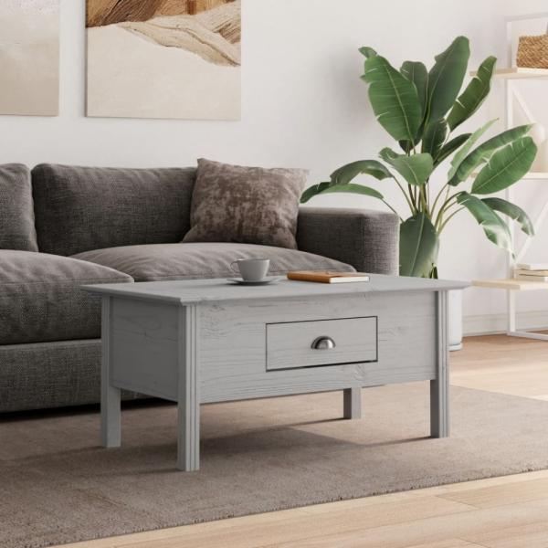 vidaXL Couchtisch BODO Grau 100x55x46 cm Massivholz Kiefer 355070