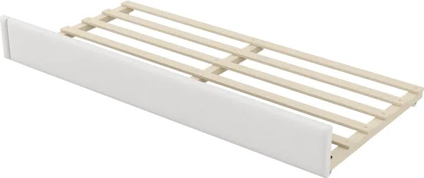 Stauraumbett mit gepolstertem Kopfteil, Schreibtisch und LED-Beleuchtung (90x200cm, Lattenrost, Regal, Gästebett, USB und Type-C), Einzelbett Bild 10