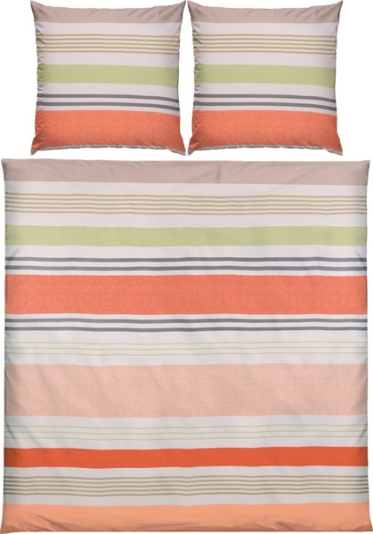 REDBEST Bettwäsche Bettwäsche, Mako-Satin, Satin Streifen