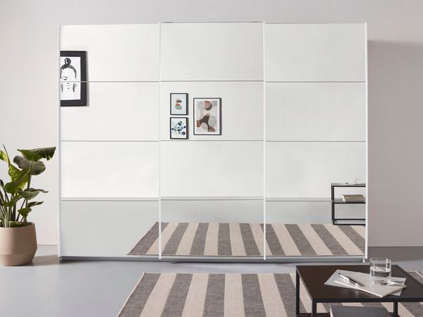 rauch Schwebetürenschrank Kleiderschrank Schrank Garderobe ORACLE mit Spiegelfront inkl. Schubladen-Einsatz und extra Einlegeböden MADE IN GERMANY
