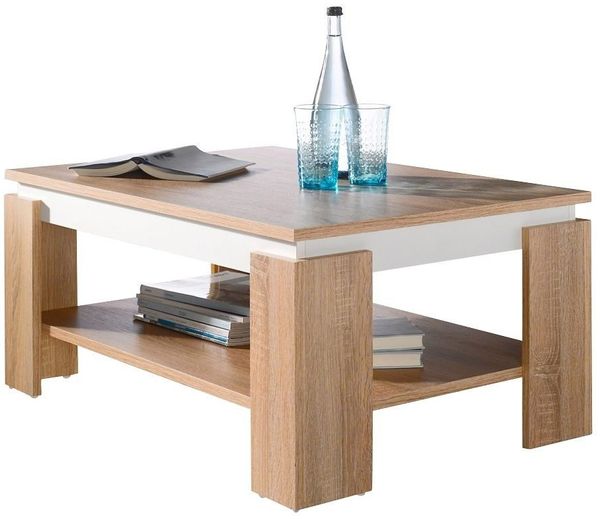 Hela 'Tim II' Couchtisch, Eiche/Weiß, ca. 90 cm