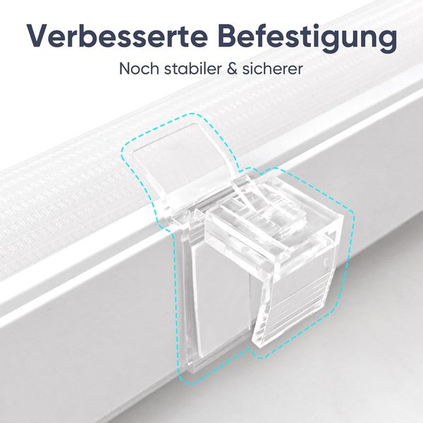 Sekey Doppelrollo Klemmfix ohne Bohren für Fenster Blickdicht 55x120cm Weiß Bild 7
