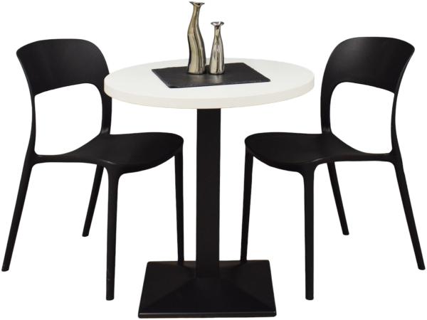 Bistrotisch rund Elanur 70 cm schwarz matt/weiß matt lack 14588