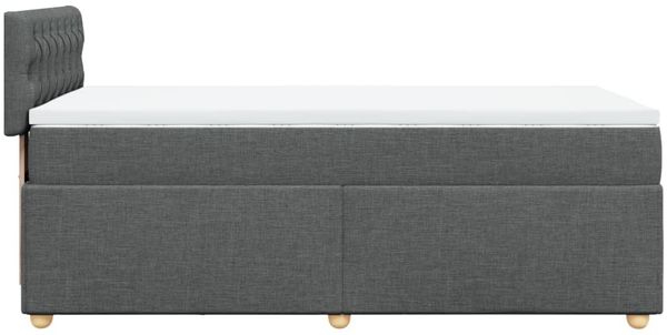 vidaXL Boxspringbett mit Matratze Dunkelgrau 90x200 cm Stoff 3288871 Bild 7