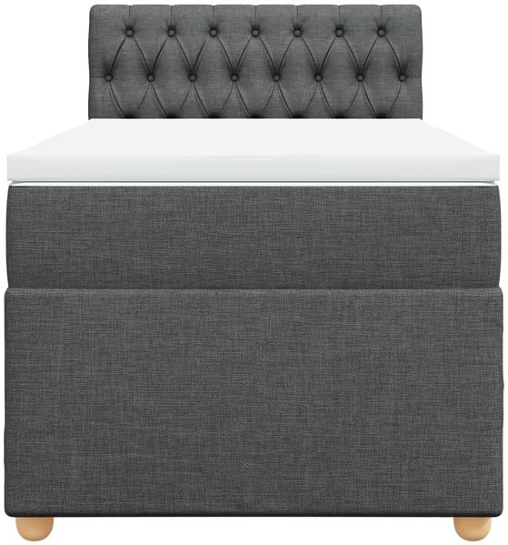 vidaXL Boxspringbett mit Matratze Dunkelgrau 90x200 cm Stoff 3288871 Bild 6