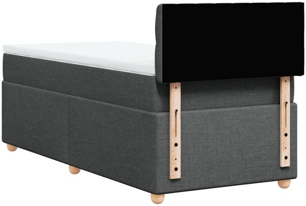 vidaXL Boxspringbett mit Matratze Dunkelgrau 90x200 cm Stoff 3288871 Bild 8