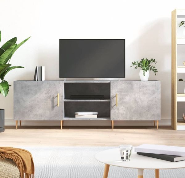 TV-Lowboard, TV-Schrank Betongrau 150x30x50 cm Holzwerkstoff