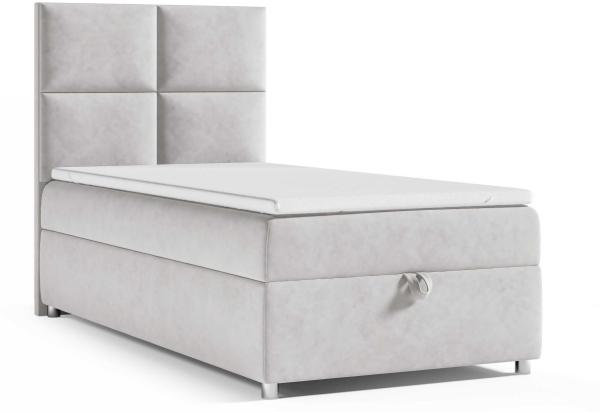 Best for Home Boxspringbett K2 SINGLE mit Bettkasten mit Lieferung (Silber 70x200)