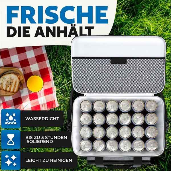 BigDean Thermobehälter BigDean 30L Kühltasche auslaufsicher & wasserdicht 5h Kühldauer, Oxford-Gewebe, (Packung, 1-tlg, Kühltasche), Kompakt, Robust, Pflegeleicht, Verstärkter Boden